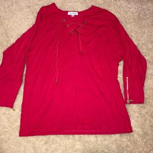 Calvin Klein red half sleeve top